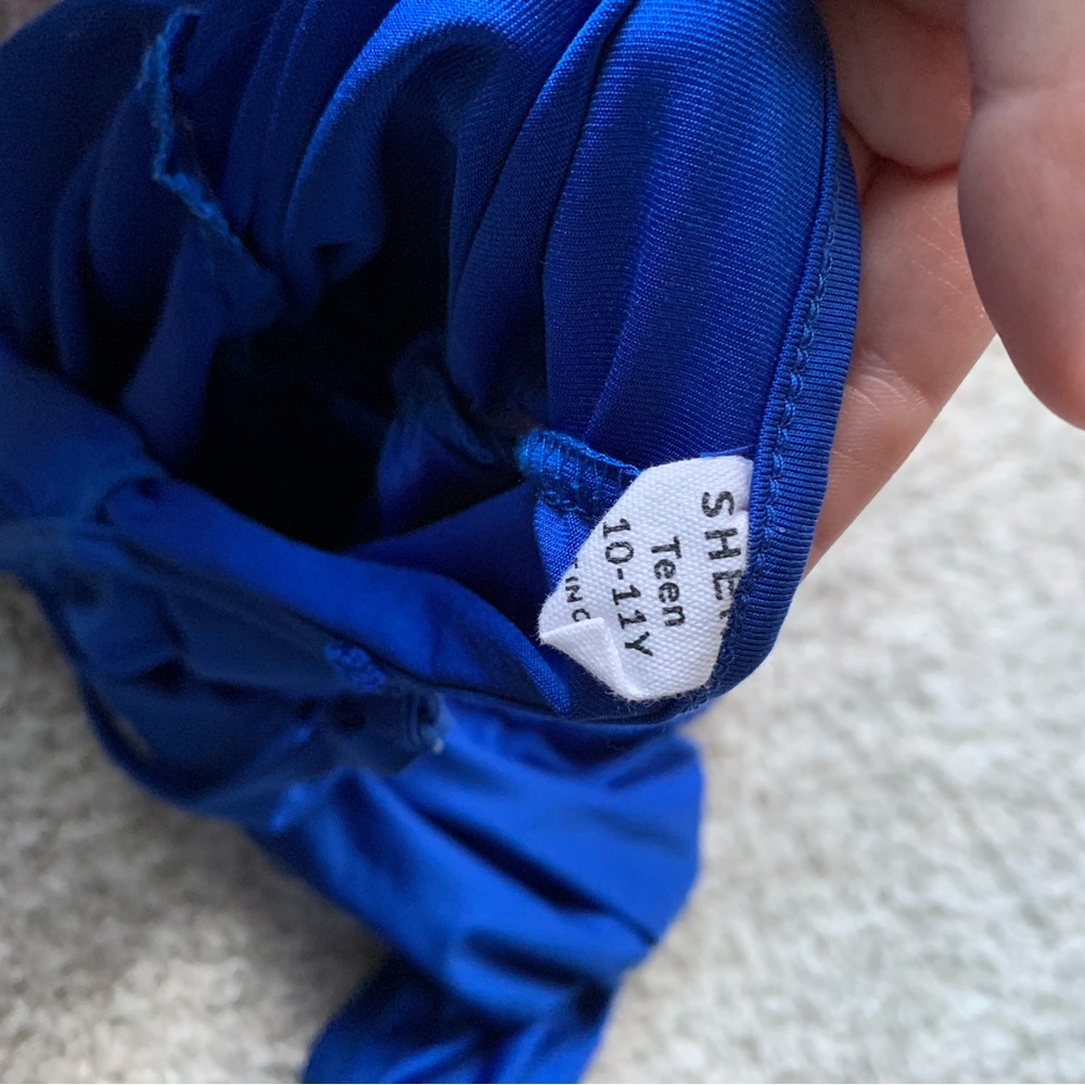 🎆🎇3for$9 girls/teen SHEIN ruched spaghetti strap dress. royal blue.Size 10-11. - Picture 6 of 6